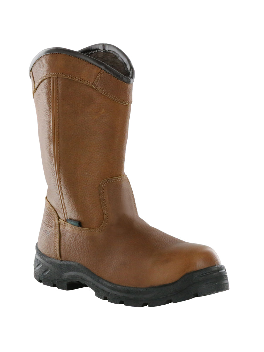 NT Work Men's Big Welly Brown Leather Composite Toe Waterproof Work Boot