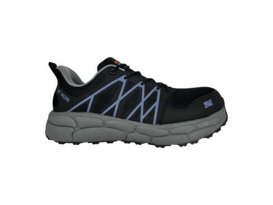NT Work® Men's Charlie Black/Dark Grey Safety Alloy Toe Athletic Work Shoe