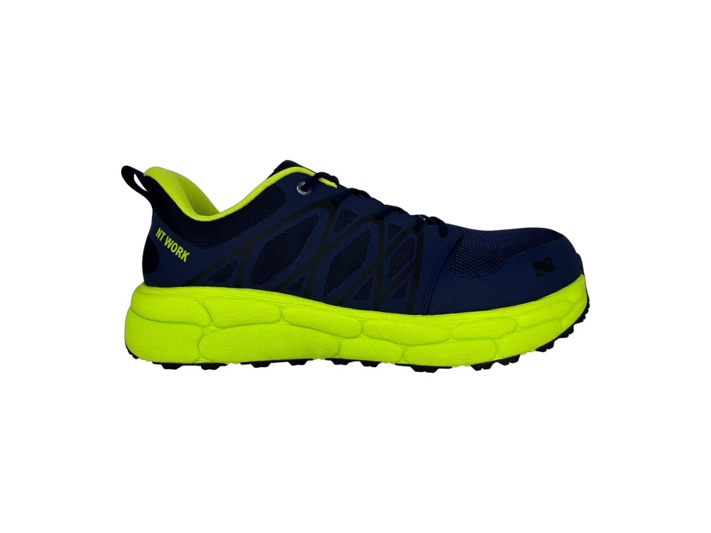 NT Work® Men's Charlie Navy/Yellow Safety Alloy Toe Athletic Work Shoe