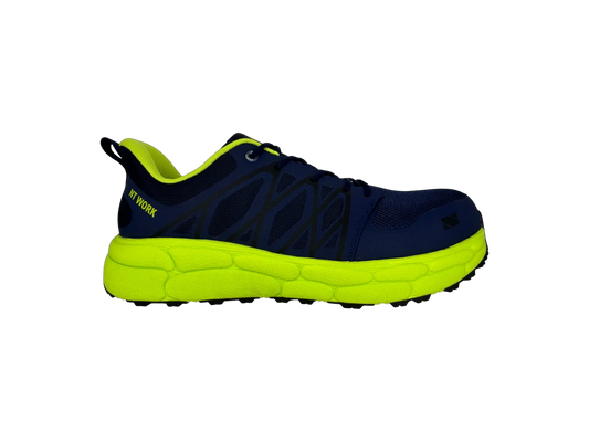 NT Work® Men's Charlie Navy/Yellow Safety Alloy Toe Athletic Work Shoe