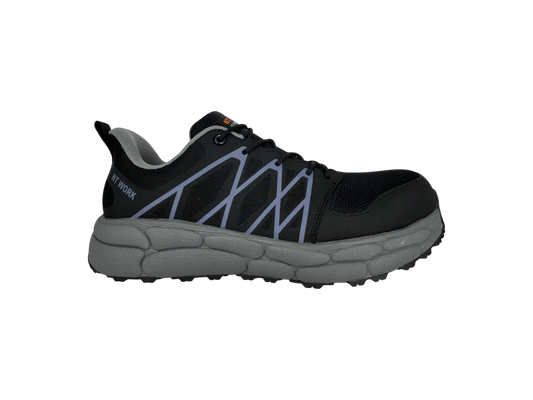 NT Work® Men's Charlie Black/Dark Grey Safety Alloy Toe Athletic Work Shoe