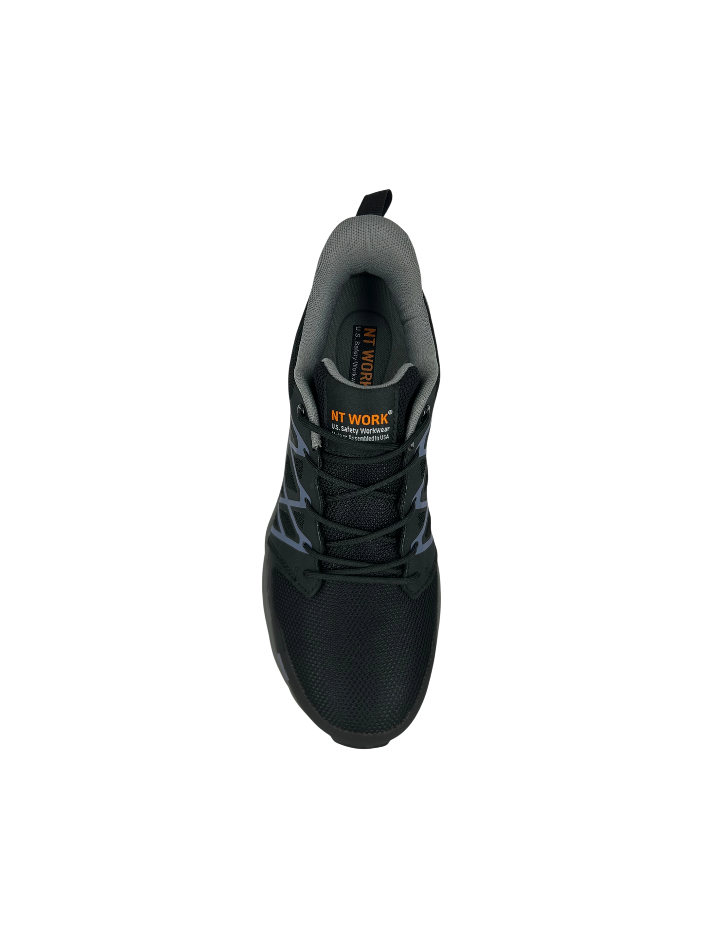 NT Work® Men's Charlie Black/Dark Grey Safety Alloy Toe Athletic Work Shoe