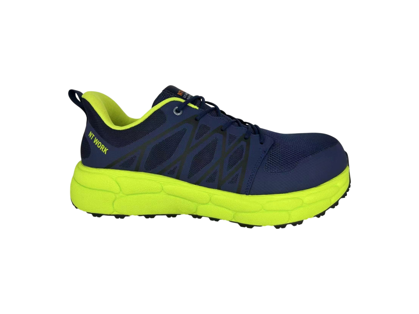 USA-Made NT Work® Men's Charlie Navy/Yellow Safety Alloy Toe Athletic Work Shoe
