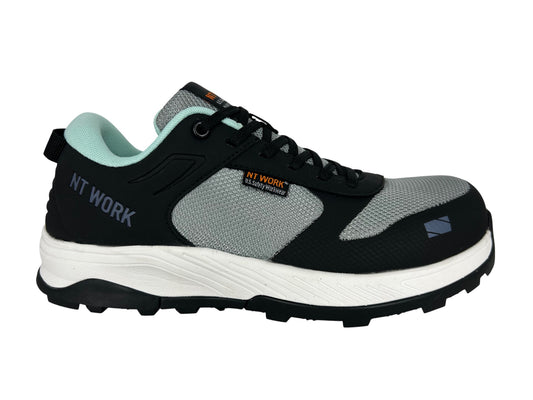 NT Work® Women's Corona Grey/Mint Safety Composite Toe Athletic Work Shoe