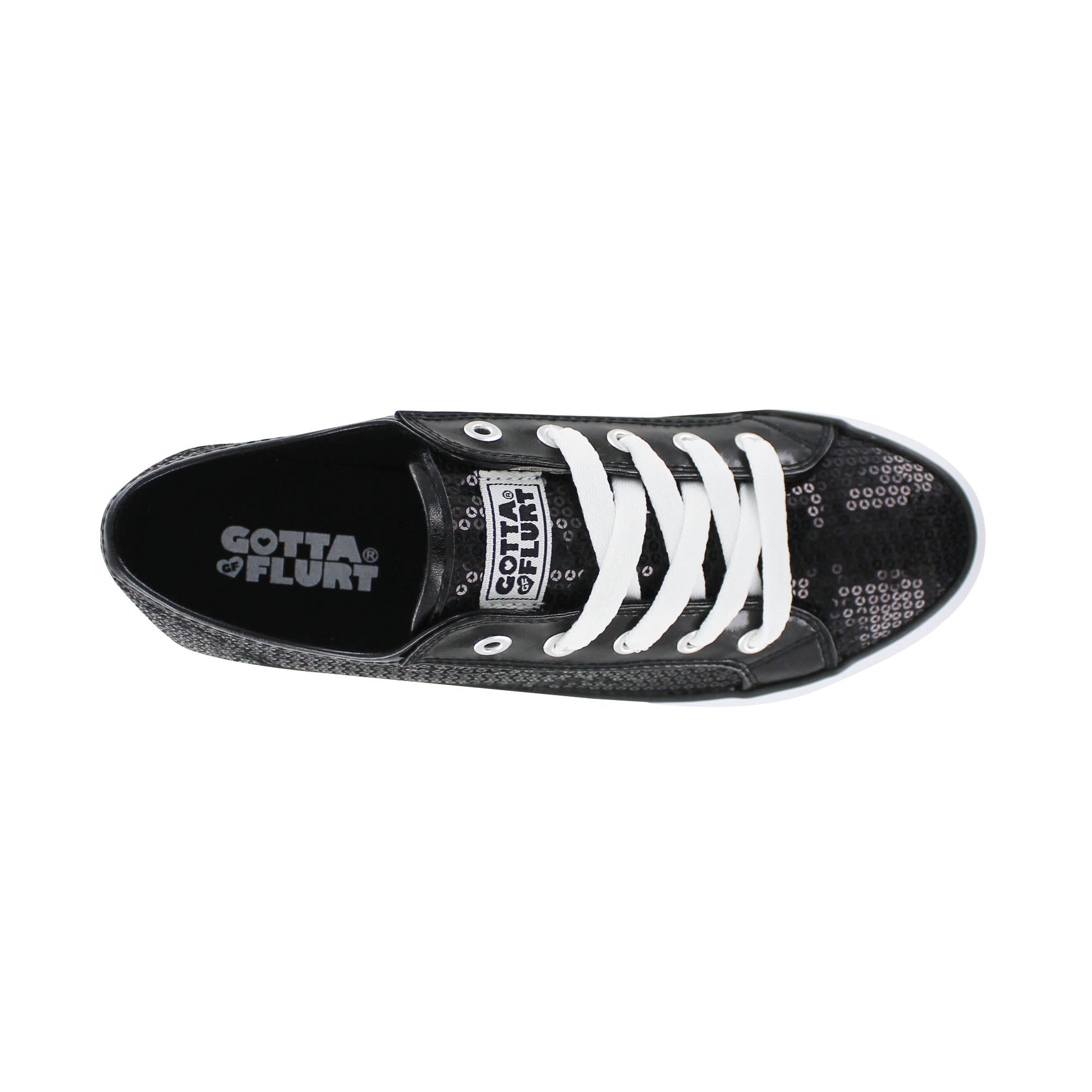 Gotta Flurt Women's Disco II Black Sequin Dance Sneaker.