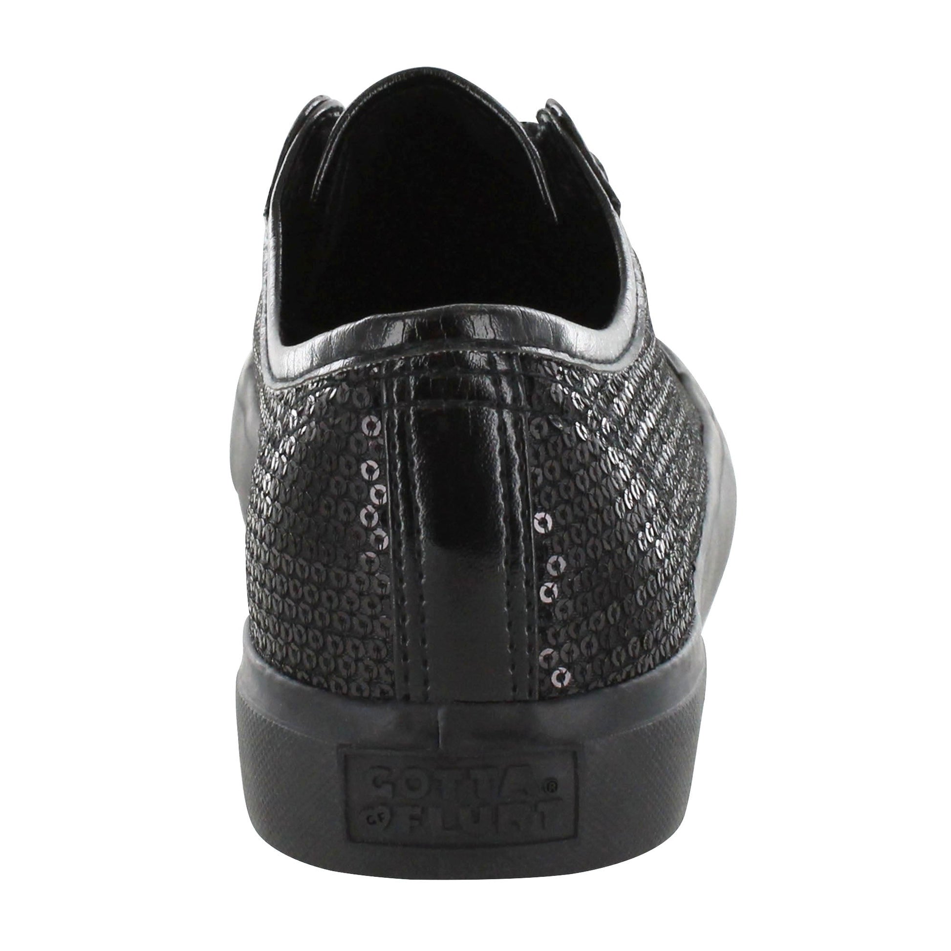 Gotta Flurt Women's Disco II Full Black Sequin Dance Sneaker.