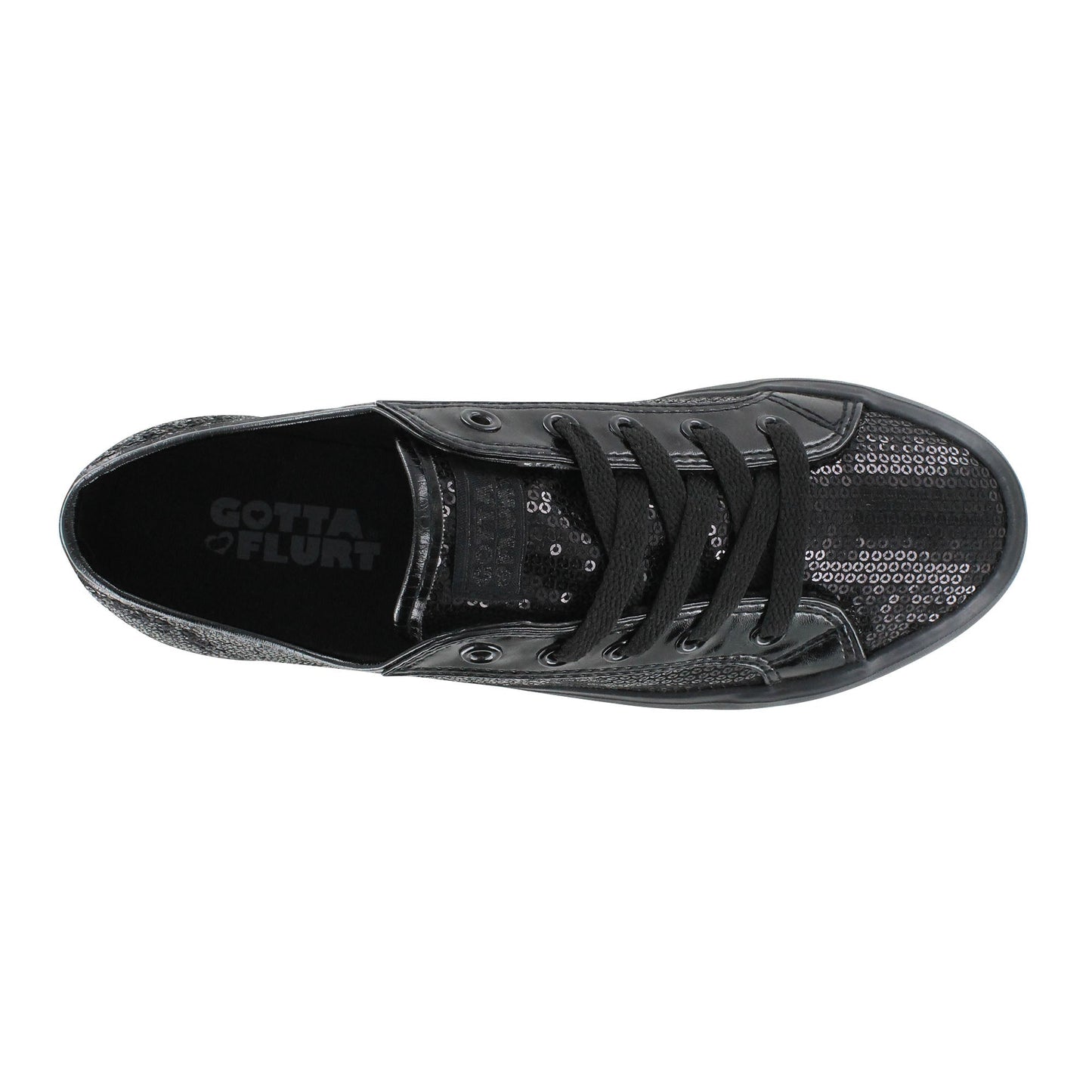 Gotta Flurt Women's Disco II Full Black Sequin Dance Sneaker.