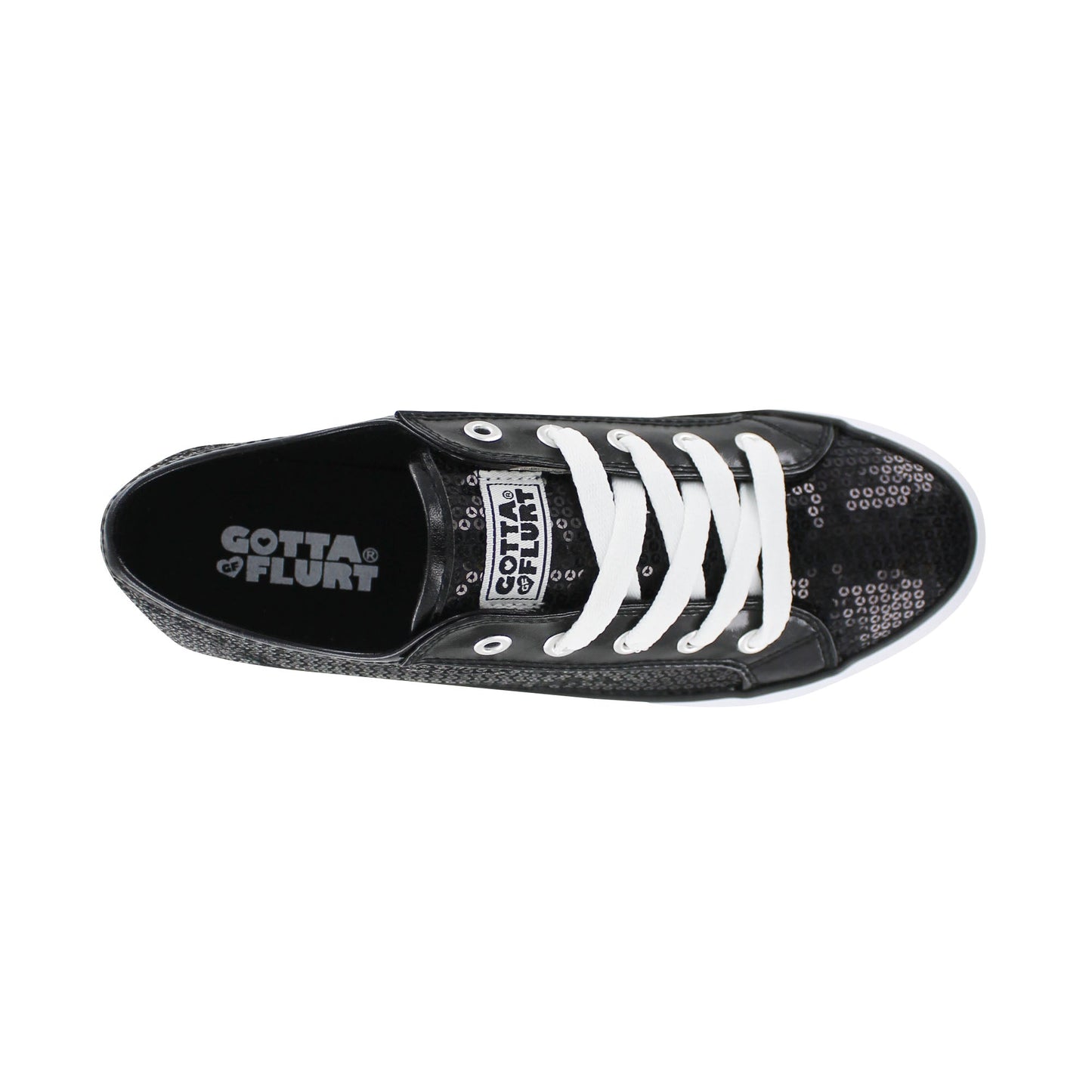 Gotta Flurt Girl's Disco II Black Sequin Low Top Dance Sneaker