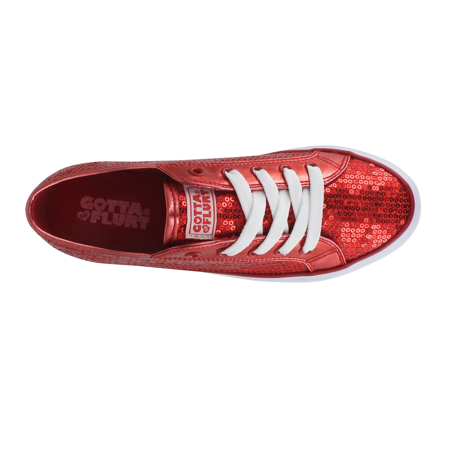 Gotta Flurt Girl's Disco II Red Sequin Low Top Dance Sneaker