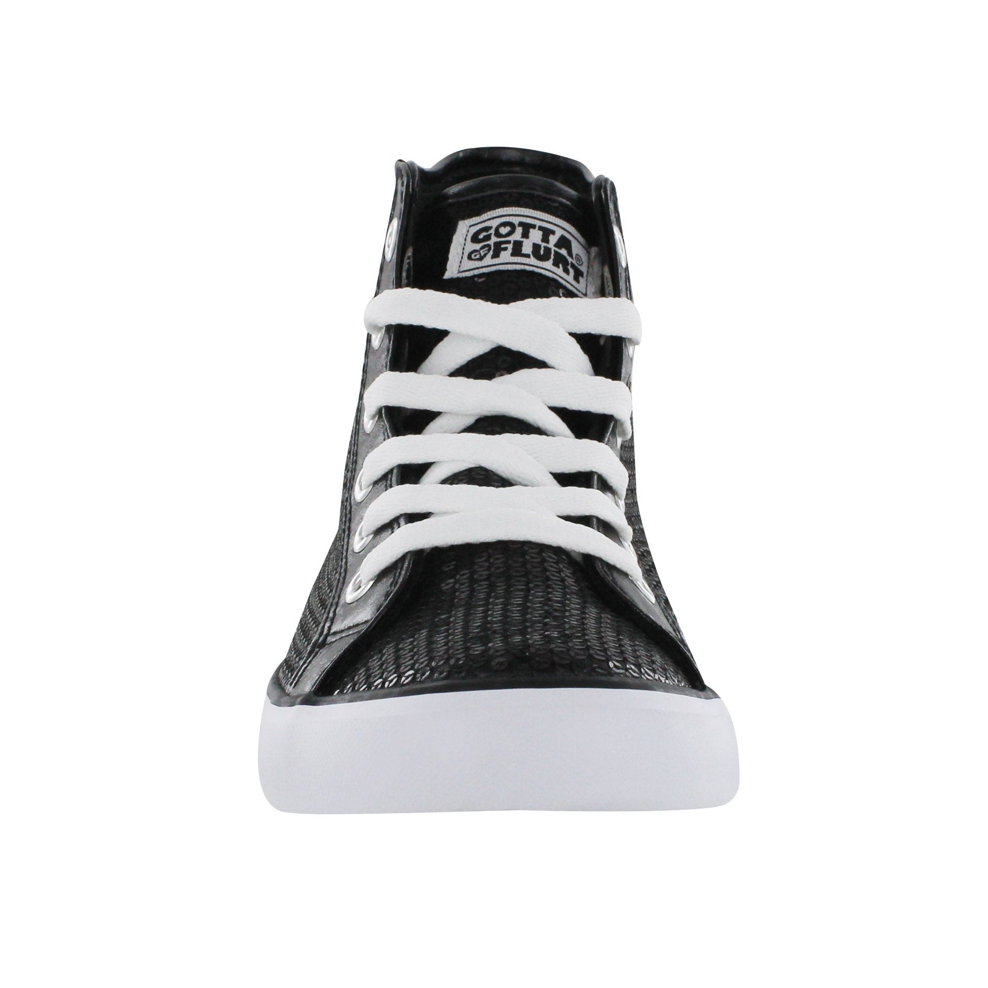 Gotta Flurt Women's Disco II Hi Black Sequin Dance Sneaker.