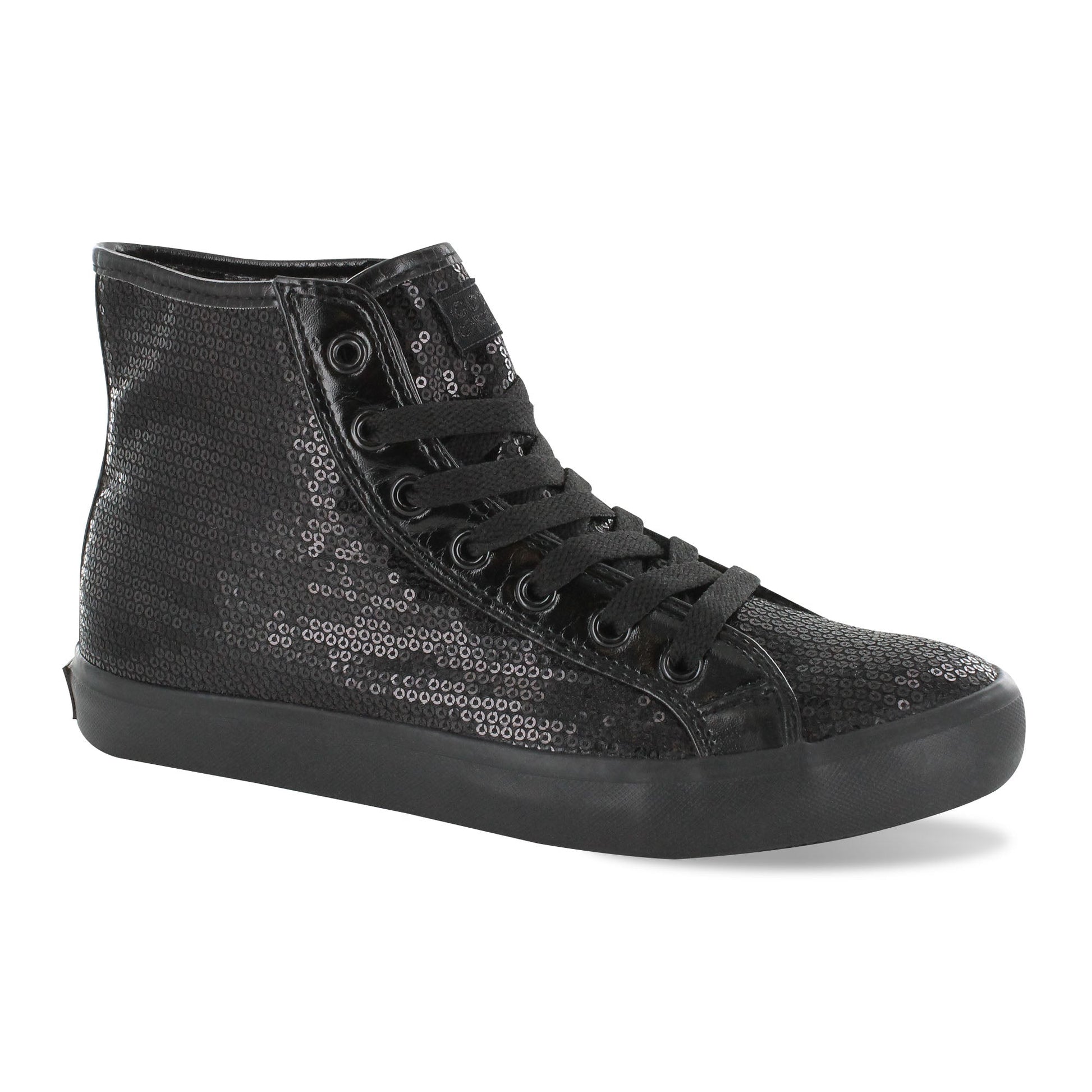 Gotta Flurt Girl's Disco II Hi Black/Black Sequin Dance Sneaker.