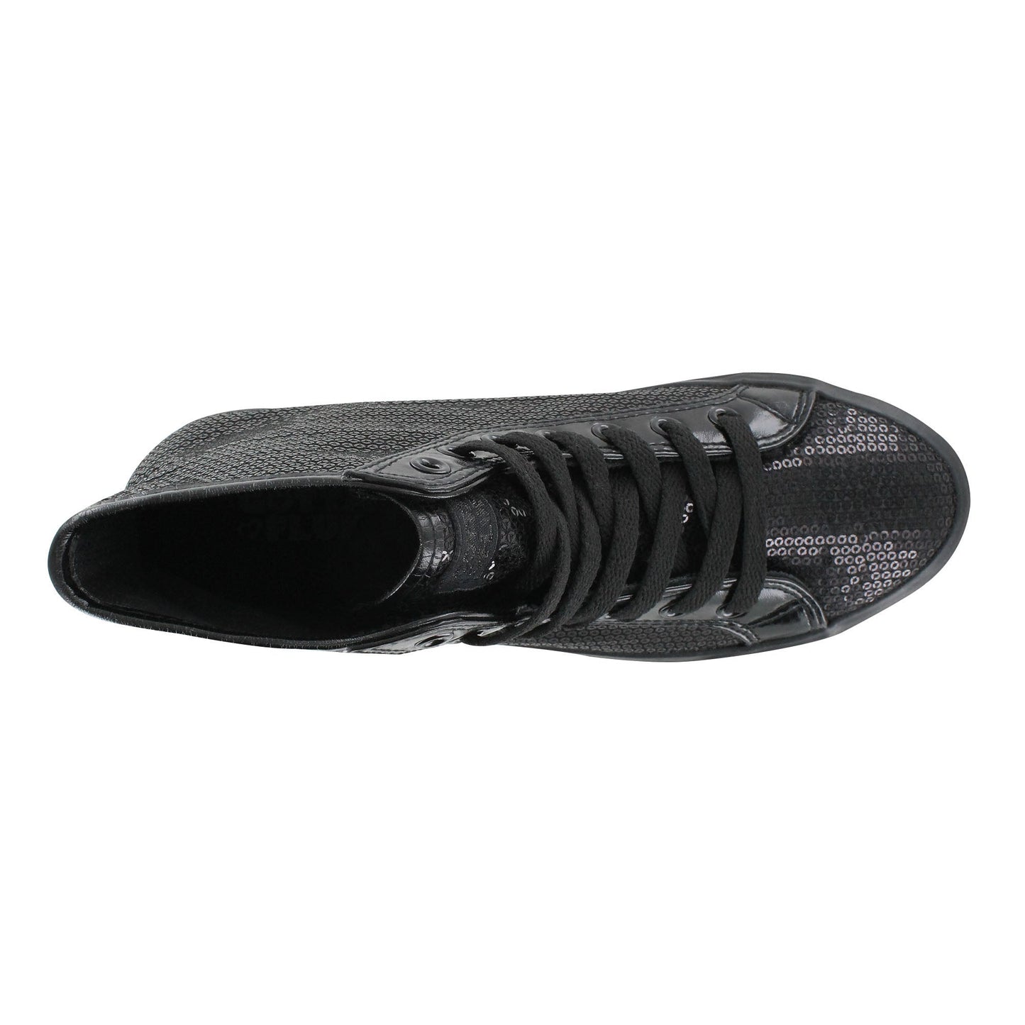 Gotta Flurt Girl's Disco II Hi Black/Black Sequin Dance Sneaker.