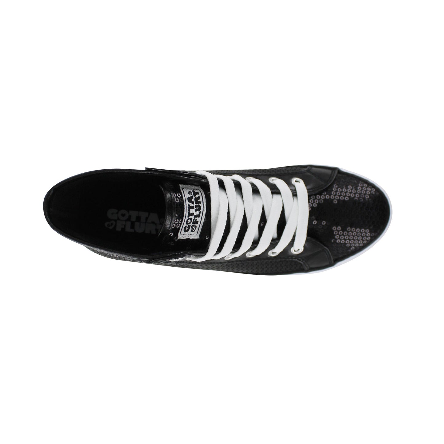 Gotta Flurt Girl's Disco II Hi Black Sequin Dance Sneaker.