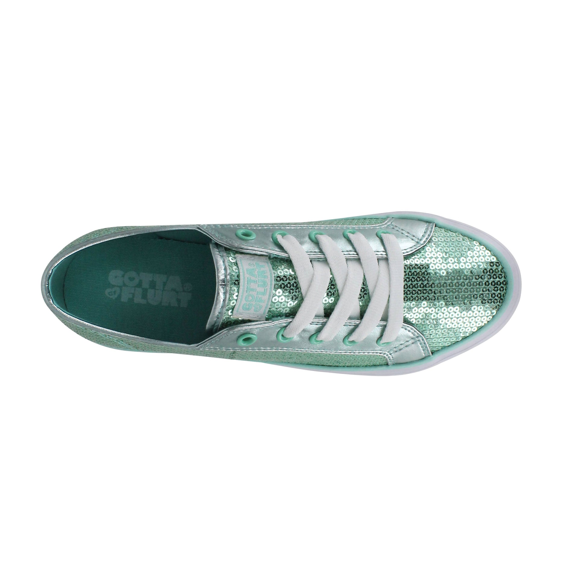 Gotta Flurt Women's Disco II Mint Sequin Dance Sneaker.