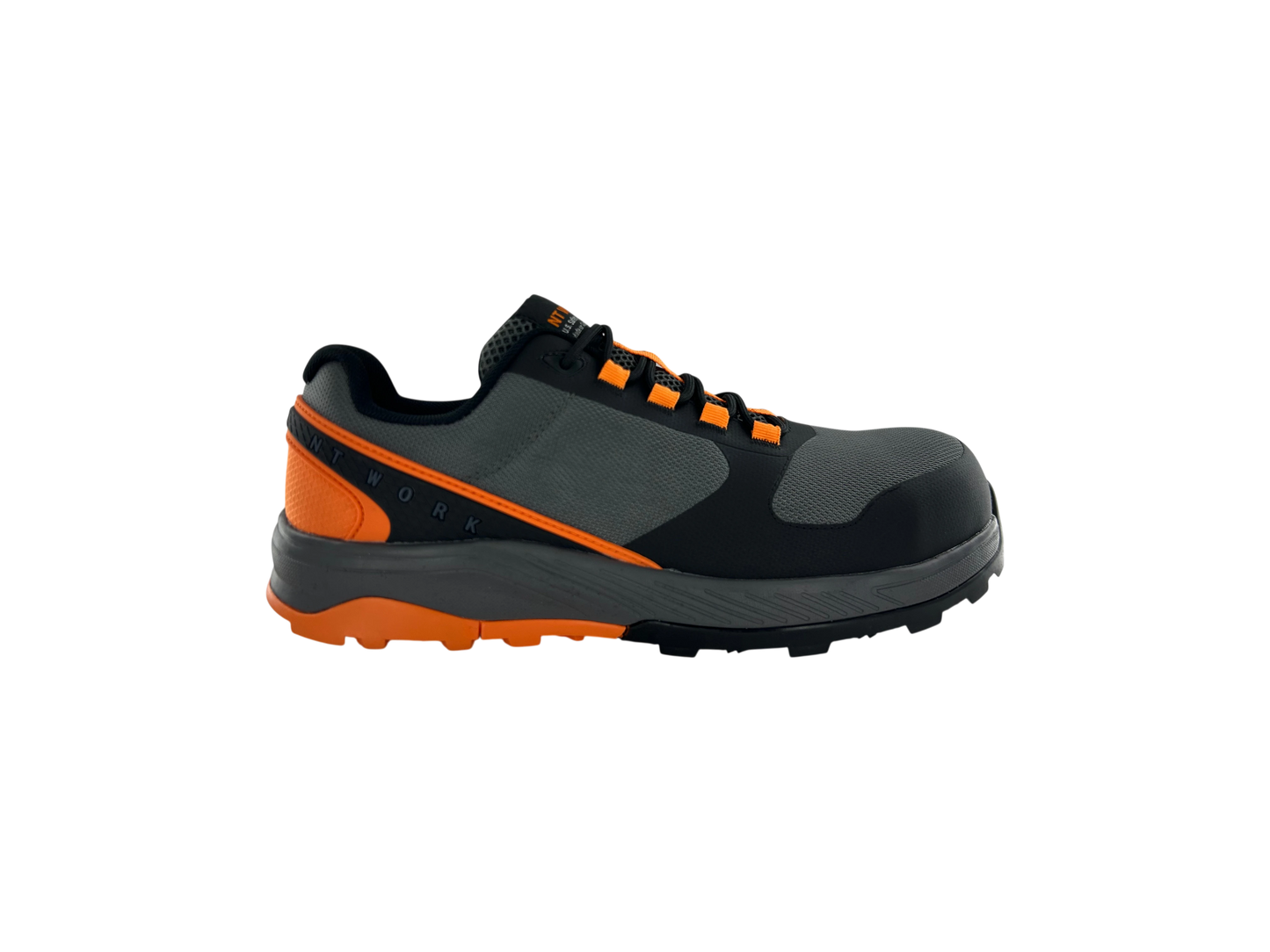 NT Work® Men's Fallon Charcoal/Orange Safety Alloy Toe ESD Athletic Work Shoe