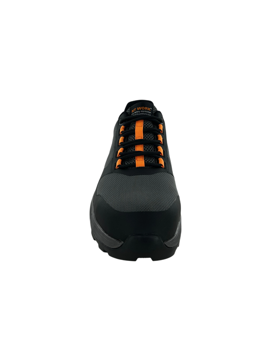 NT Work® Men's Fallon Charcoal/Orange Safety Alloy Toe ESD Athletic Work Shoe