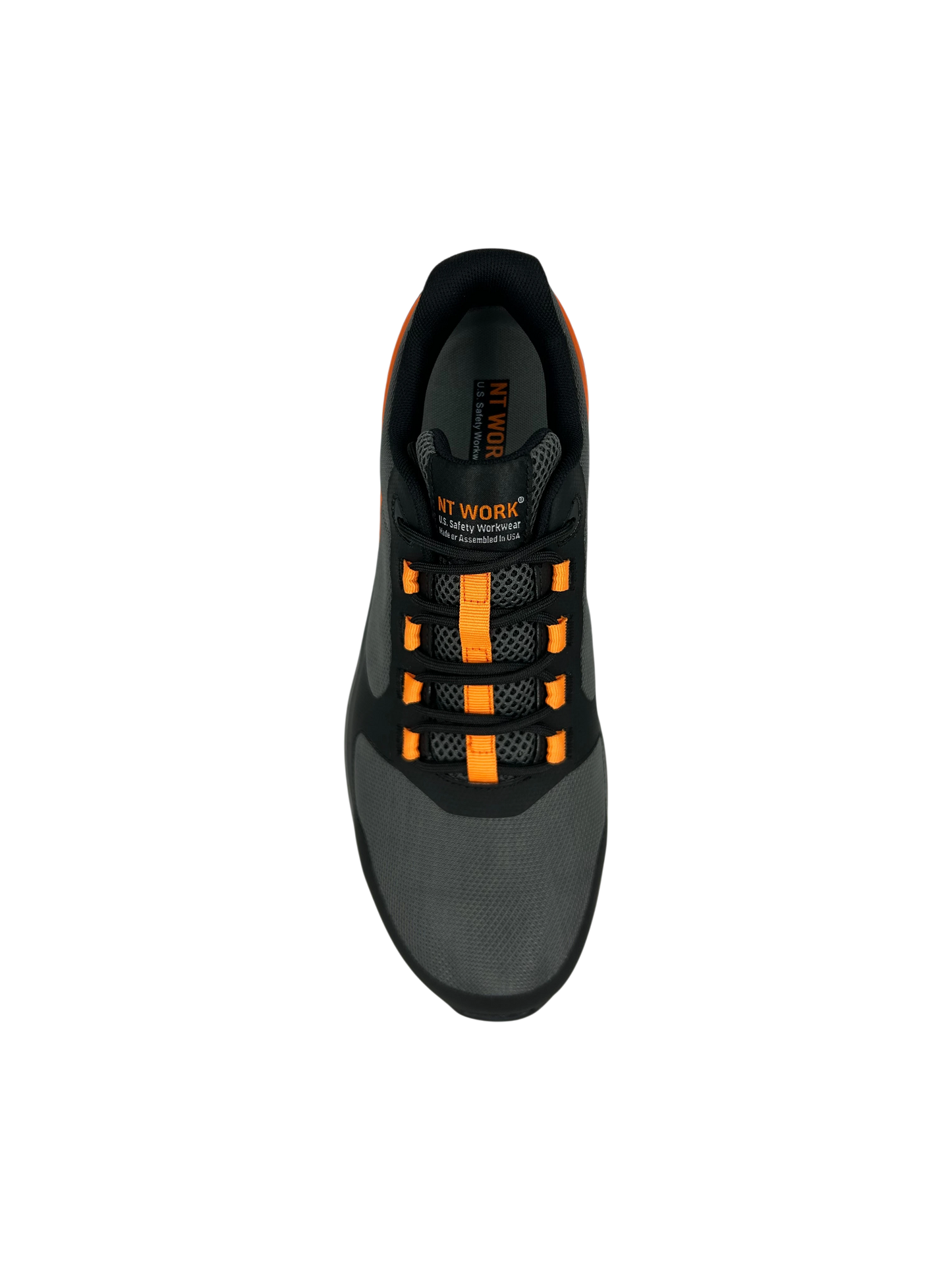 NT Work® Men's Fallon Charcoal/Orange Safety Alloy Toe ESD Athletic Work Shoe
