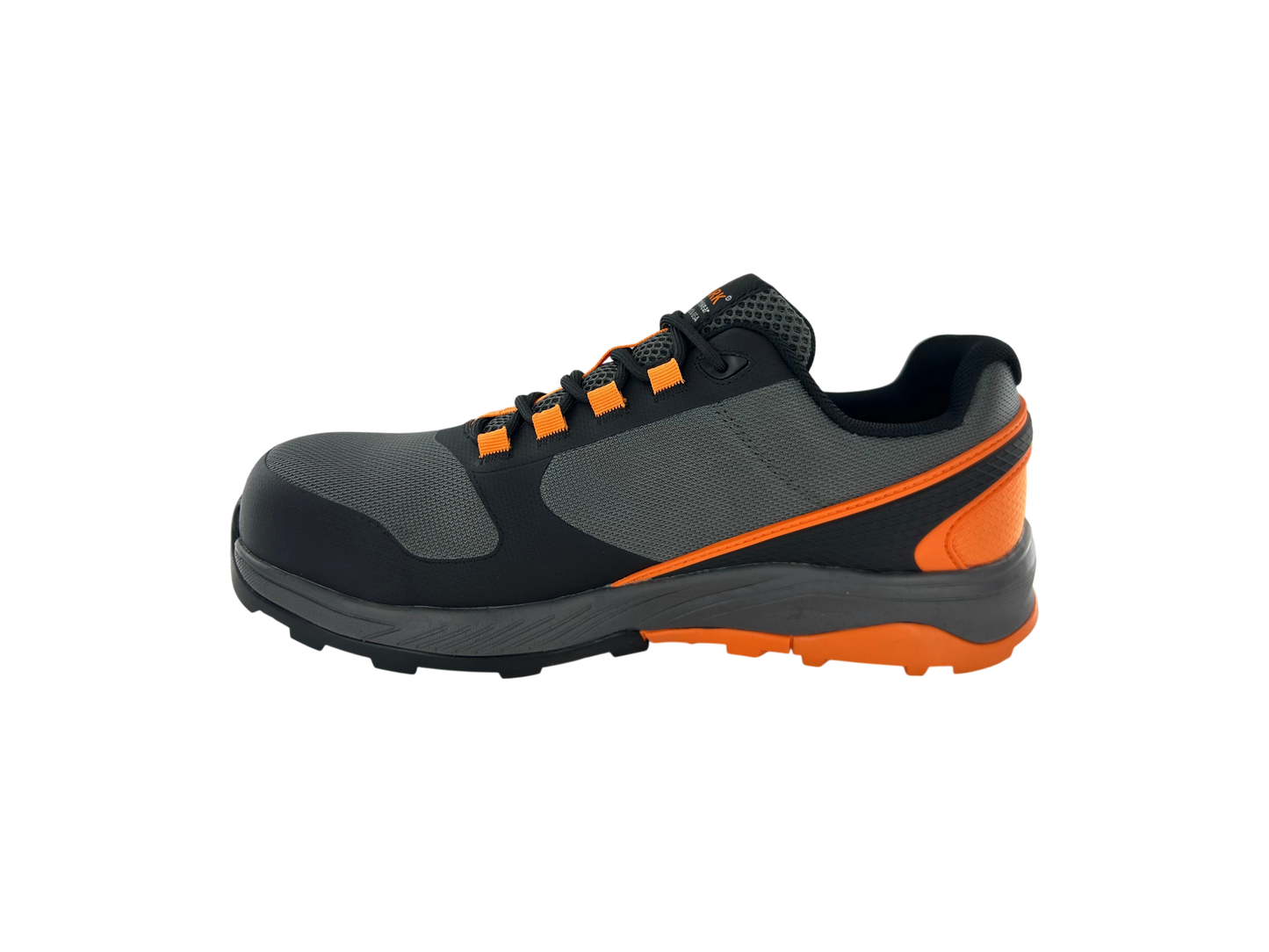NT Work® Men's Fallon Charcoal/Orange Safety Alloy Toe ESD Athletic Work Shoe