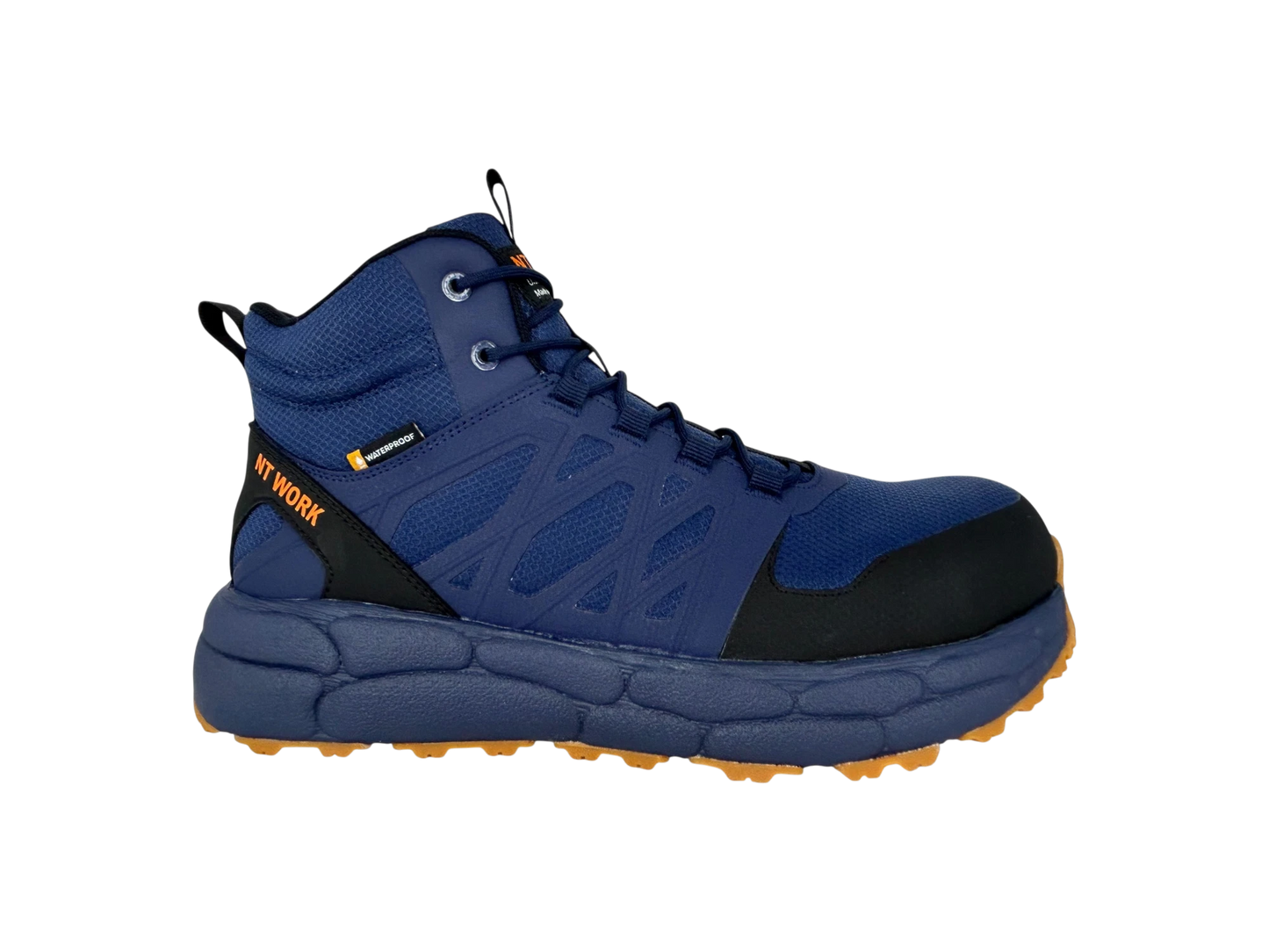 NT Work® Men's Hampton Navy Safety Alloy Toe Waterproof Athletic Work Boot
