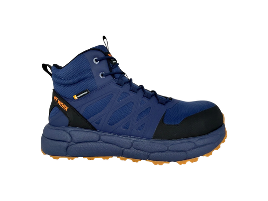 NT Work® Men's Hampton Navy Safety Alloy Toe Waterproof Athletic Work Boot