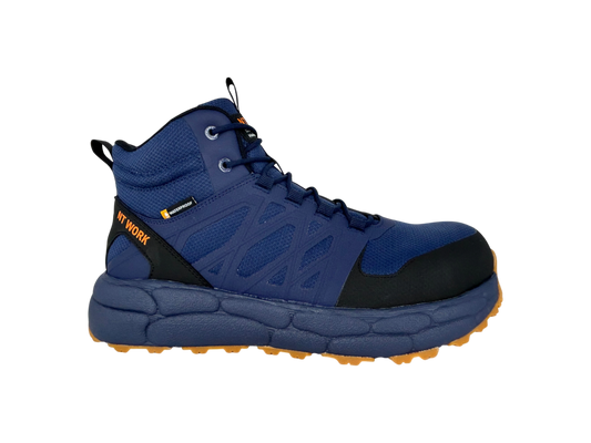 NT Work® Men's Hampton Navy Safety Alloy Toe Waterproof Athletic Work Boot