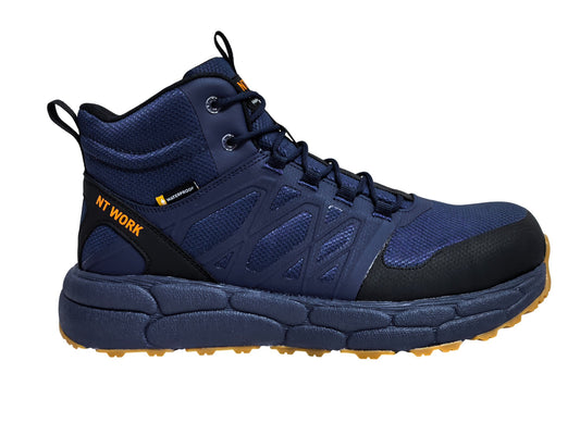 NT Work® Men's Hampton Navy Safety Alloy Toe Waterproof Athletic Work Boot