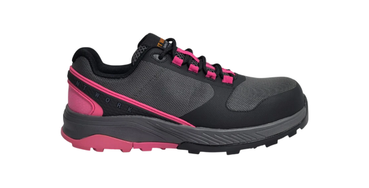 NT Work® Women's Hernley Charcoal/Pink Safety Alloy Toe ESD Athletic Work Shoe
