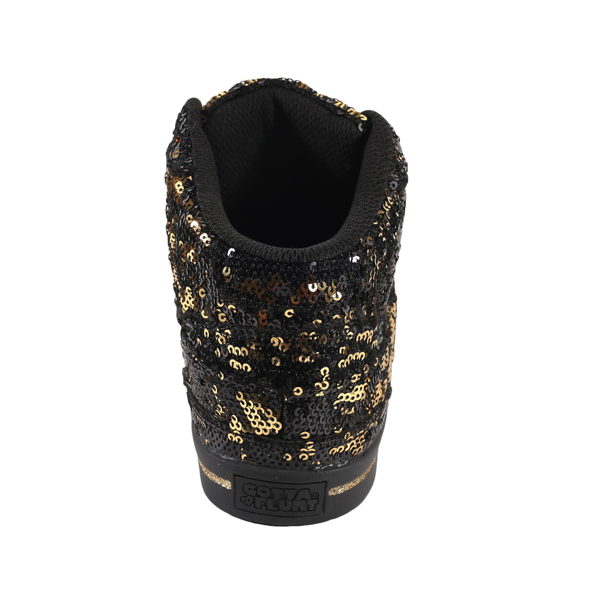 Gotta Flurt Women's Hip Hop II Black/Gold Sequin Fashion Sneaker.