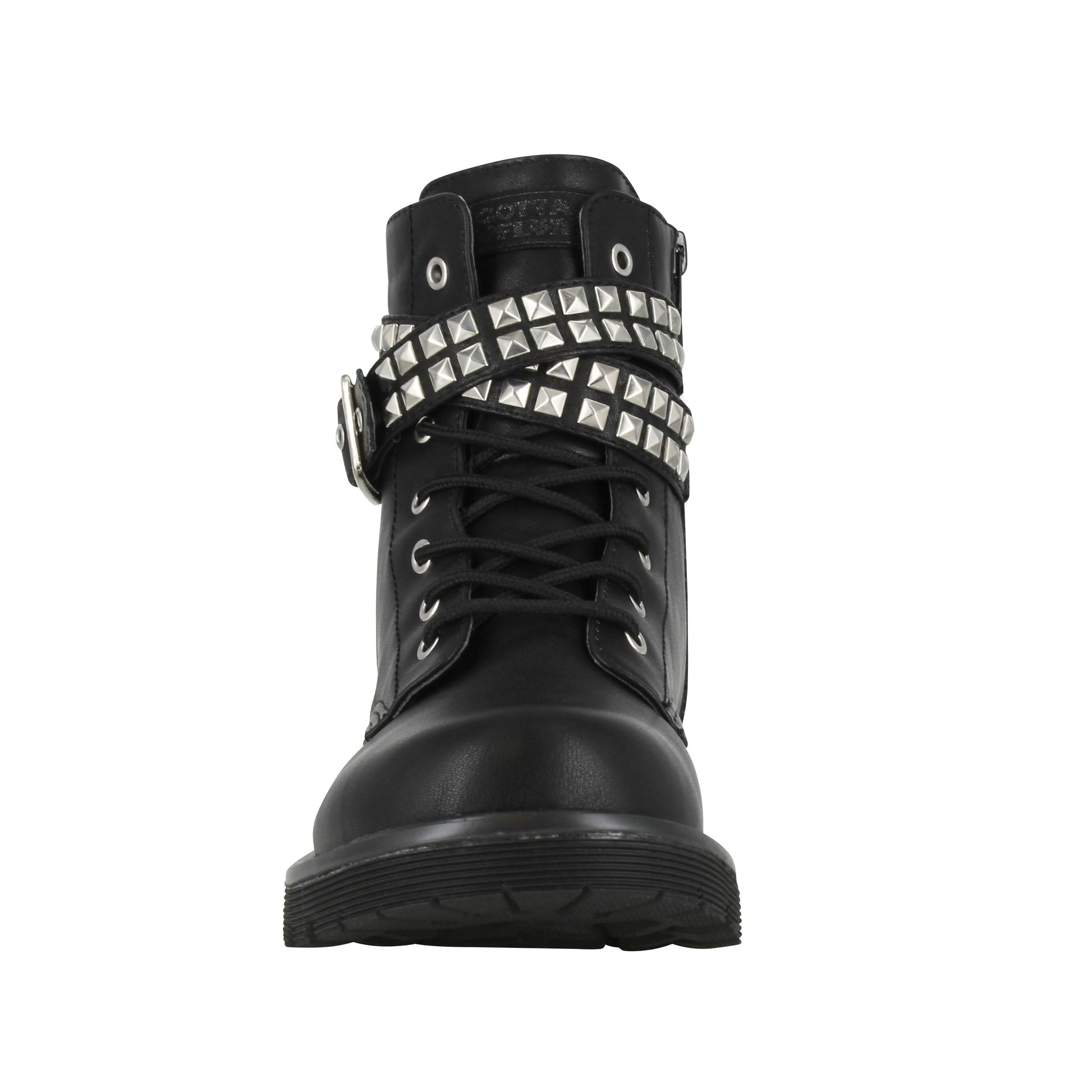 Gotta Flurt Women's Lani Black Combat Boot.