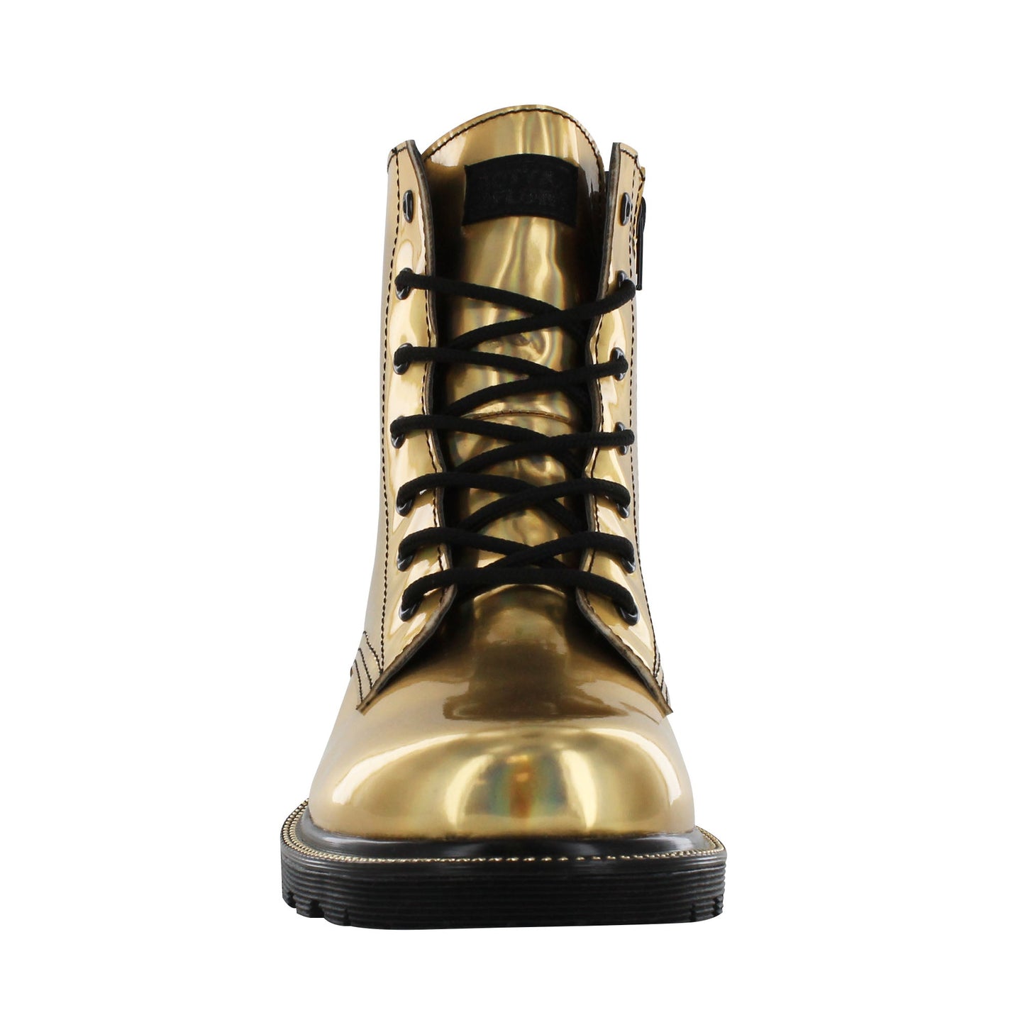 Gotta Flurt Women's Luna Gold Combat Boot.