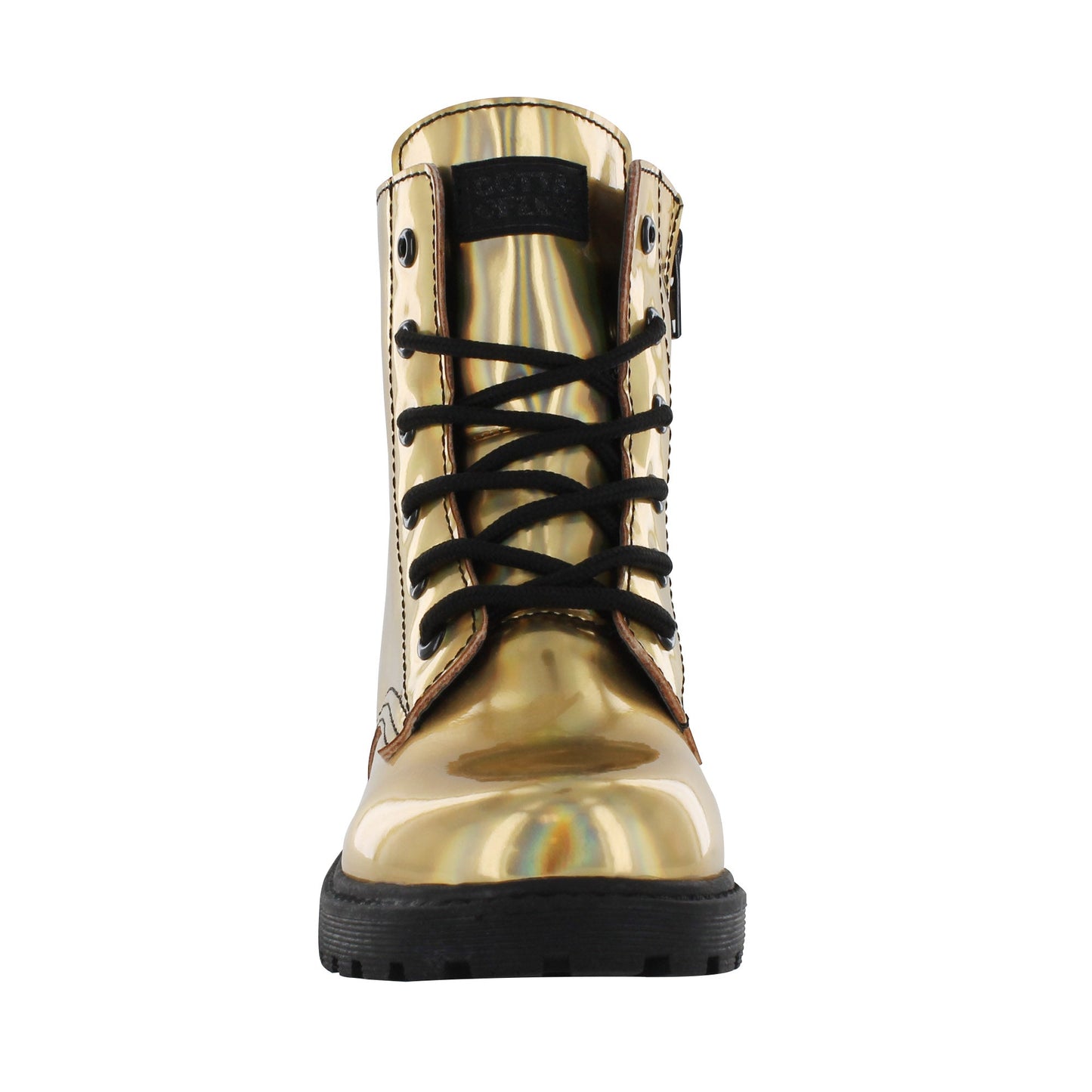 Gotta Flurt Girl's Luna Gold Combat Boot.