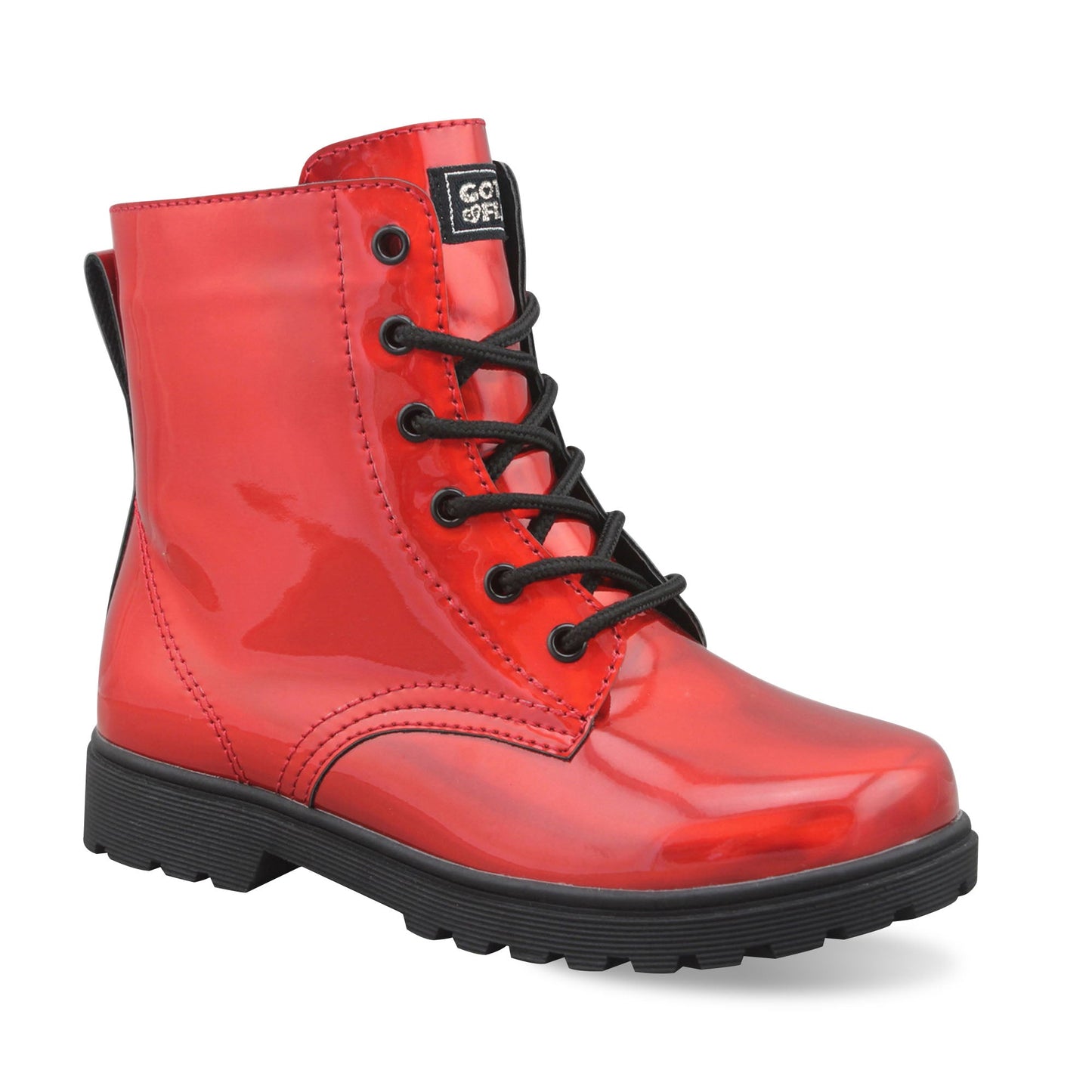 Luna G red combat boot