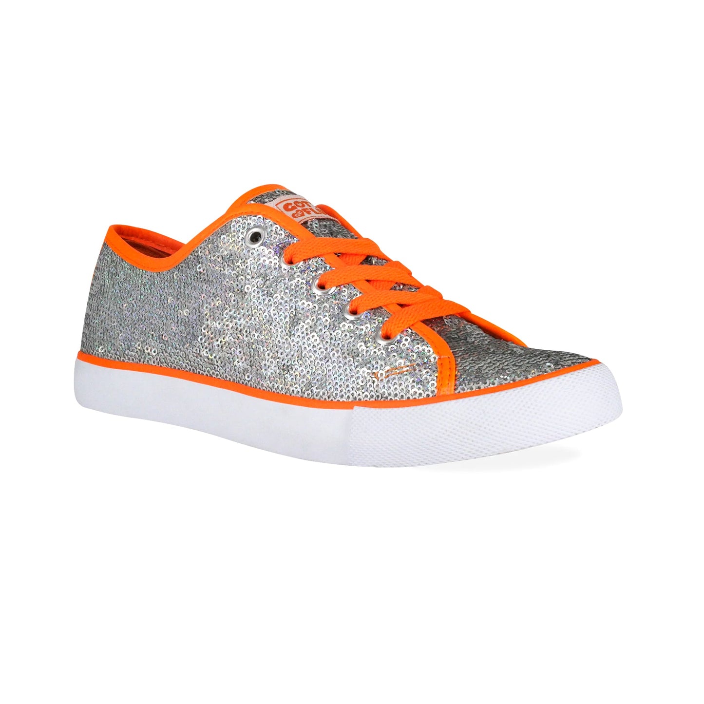 Gotta Flurt Women's Pizazz Silver/Coral Sequin Low Top Dance Sneaker