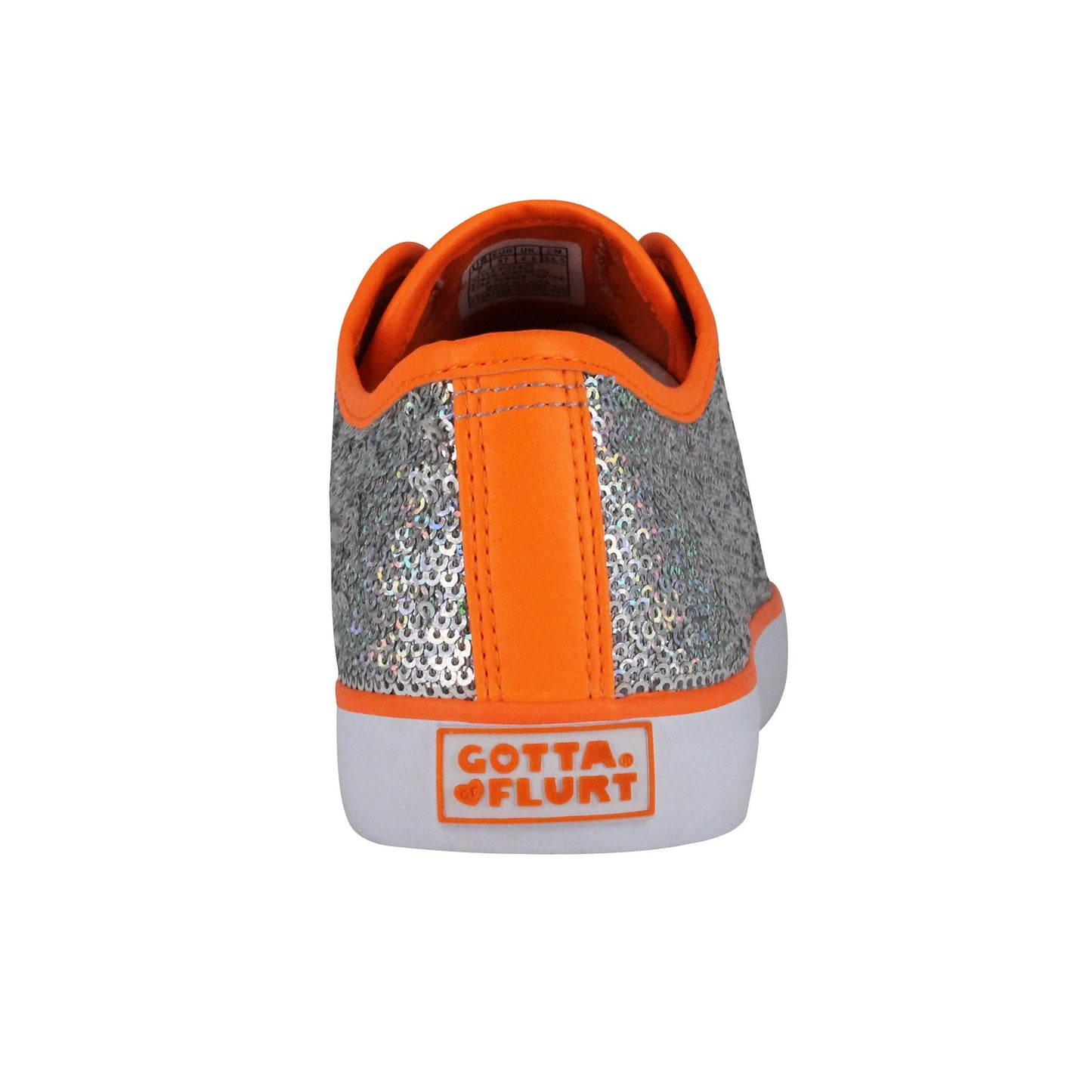 Gotta Flurt Women's Pizzazz Silver/Coral Sequin Dance Sneaker (BOGO1).