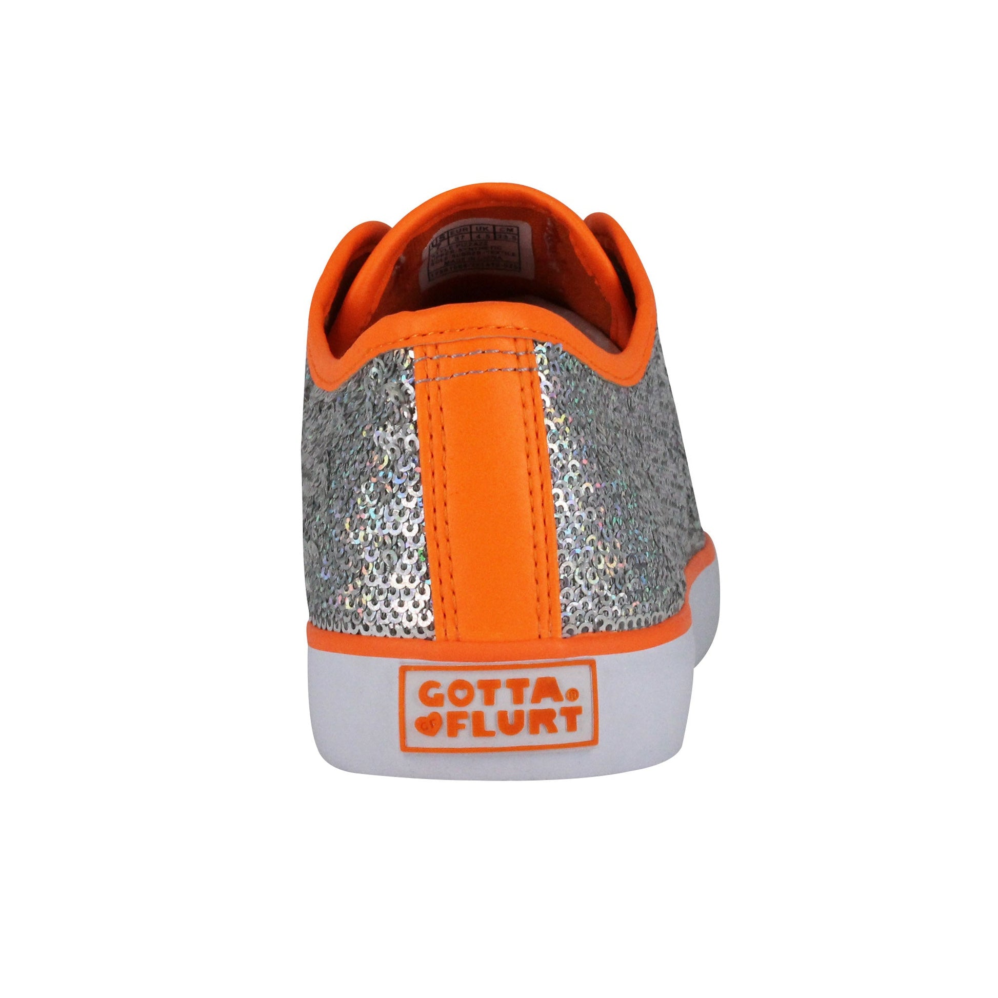 Gotta Flurt Women's Pizzazz Silver/Coral Sequin Dance Sneaker (BOGO1).