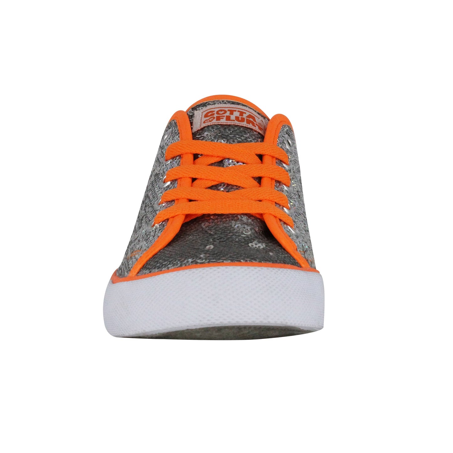 Gotta Flurt Women's Pizzazz Silver/Coral Sequin Dance Sneaker (BOGO1).