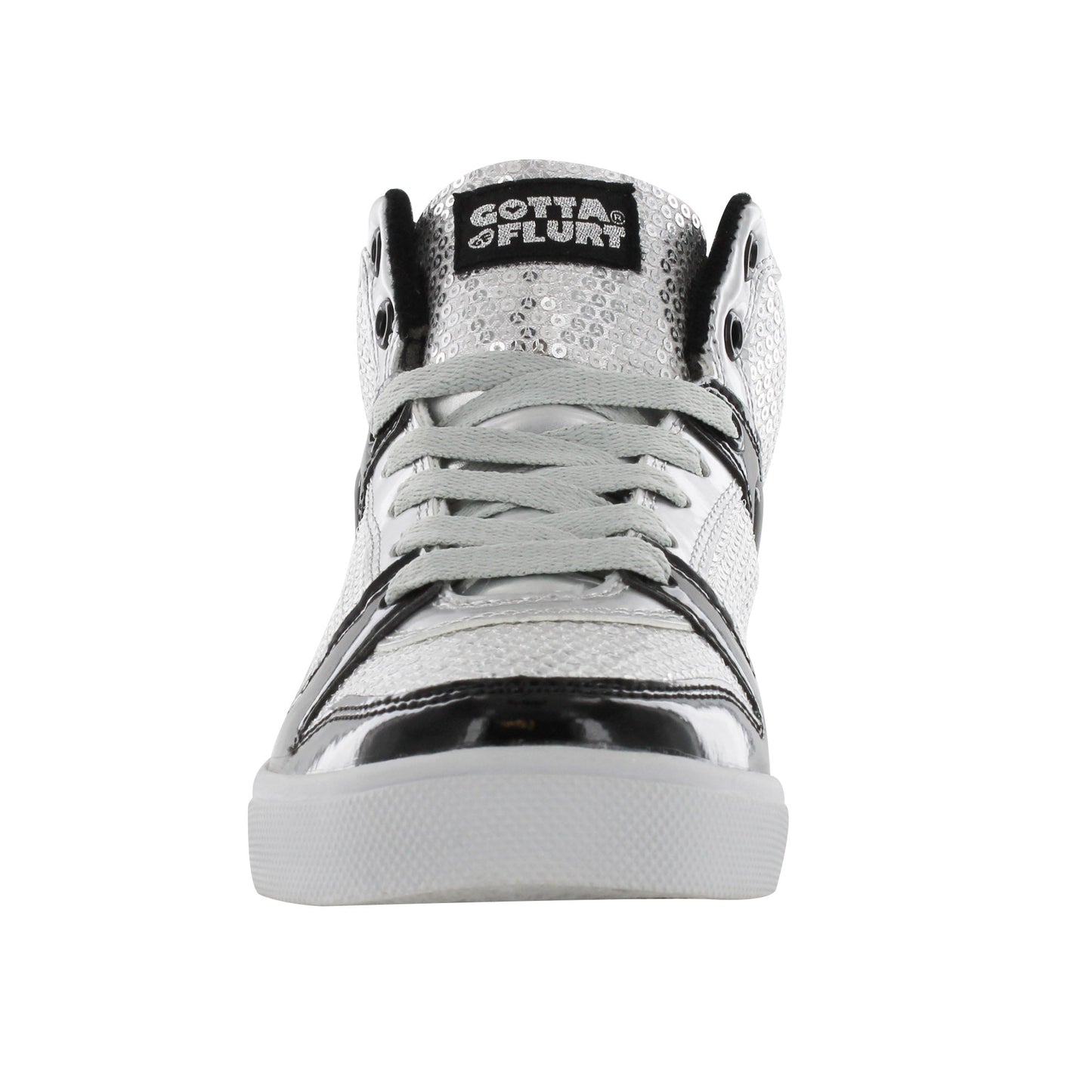 Gotta Flurt Girl's Swerve Silver Sequin Hip Hop Dance Sneaker